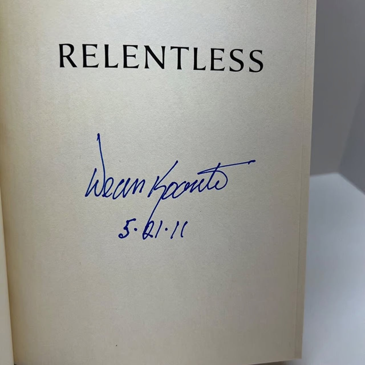 Dean Koontz "Relentless" Autographed Hardcover