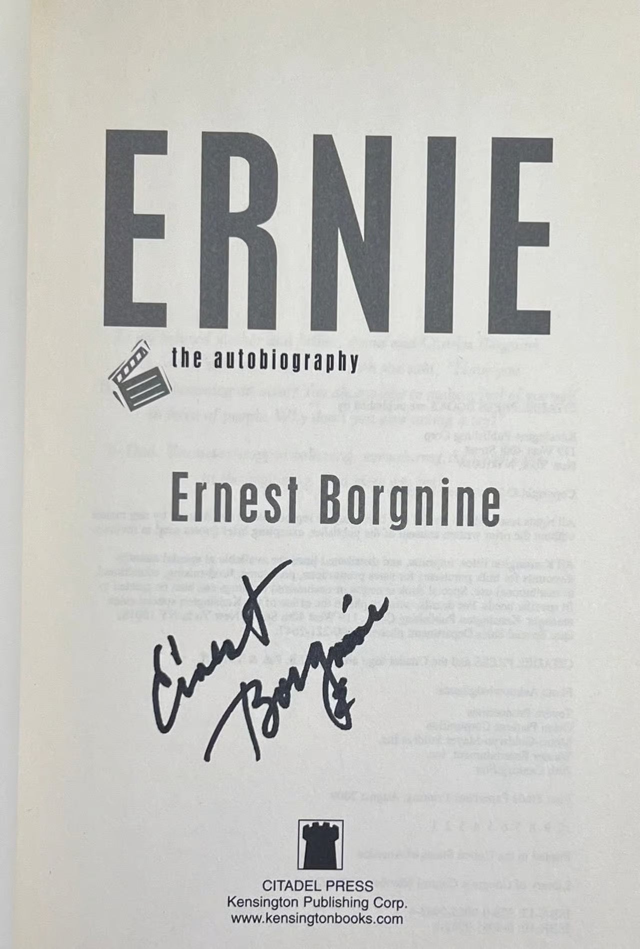 Ernest Borgnine "Ernie The Autobiography" Autographed 1st Edition