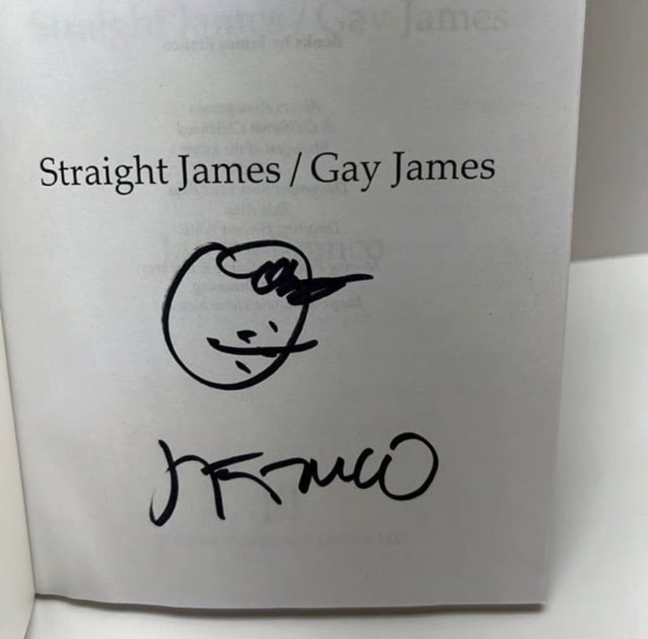 James Franco "Straight James / Gay James" Autographed Paperback