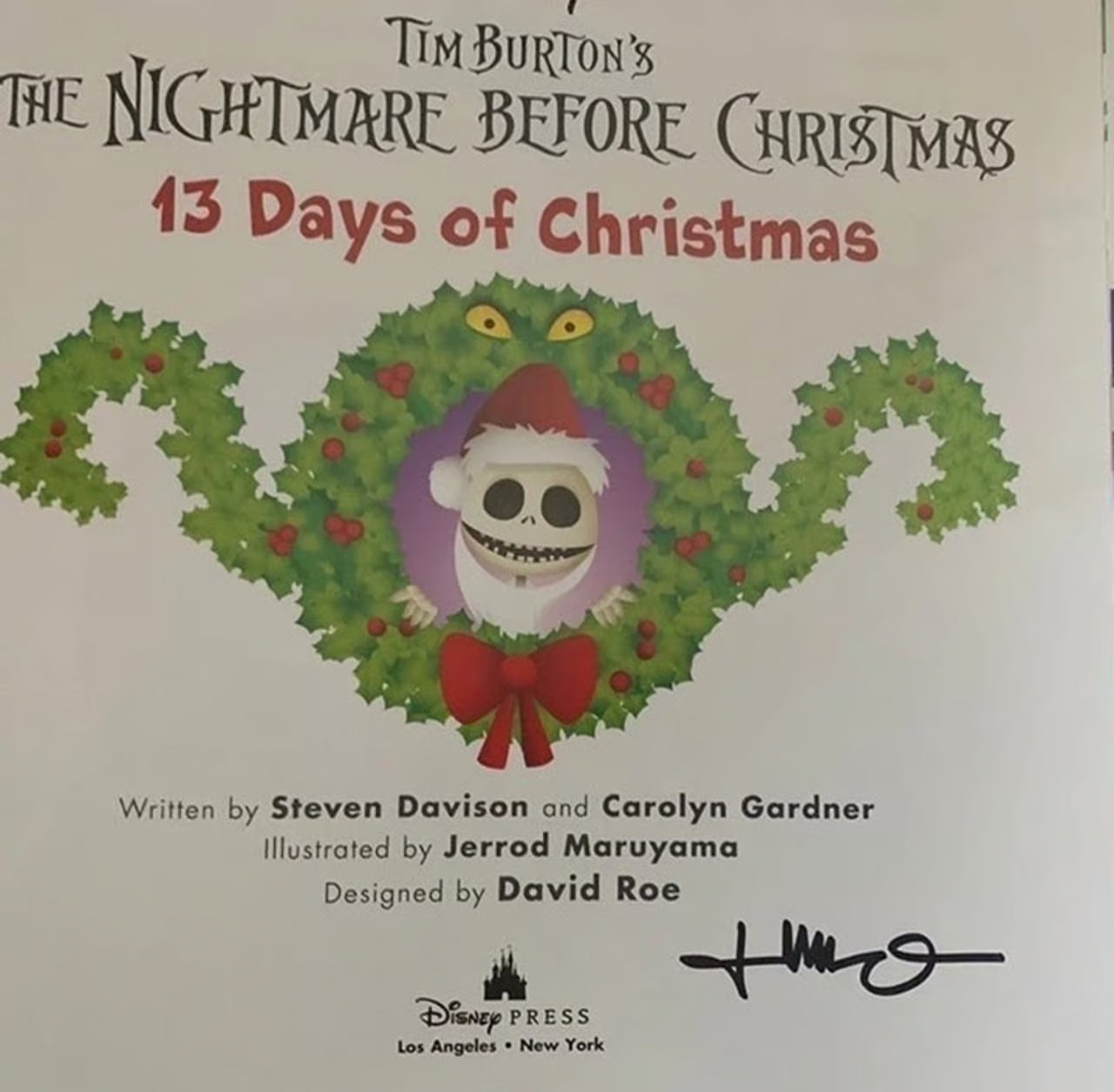 Jerrod Maruyama - Disney Tim Burton's"The Nightmare Before Christmas - 13 Days Of Christmas" Autographed