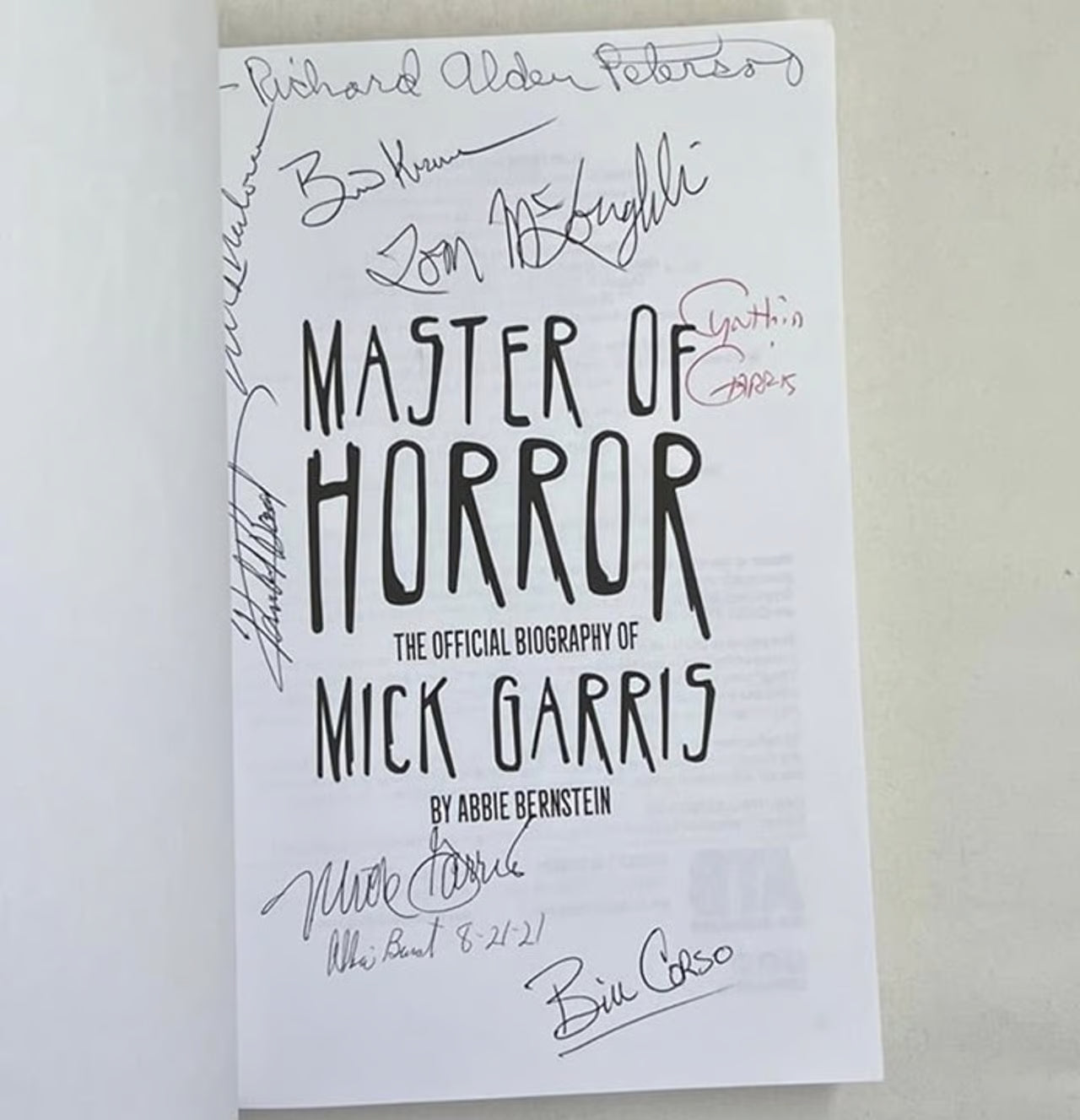 Mick Garris "Master Of Horror" Autographed x9