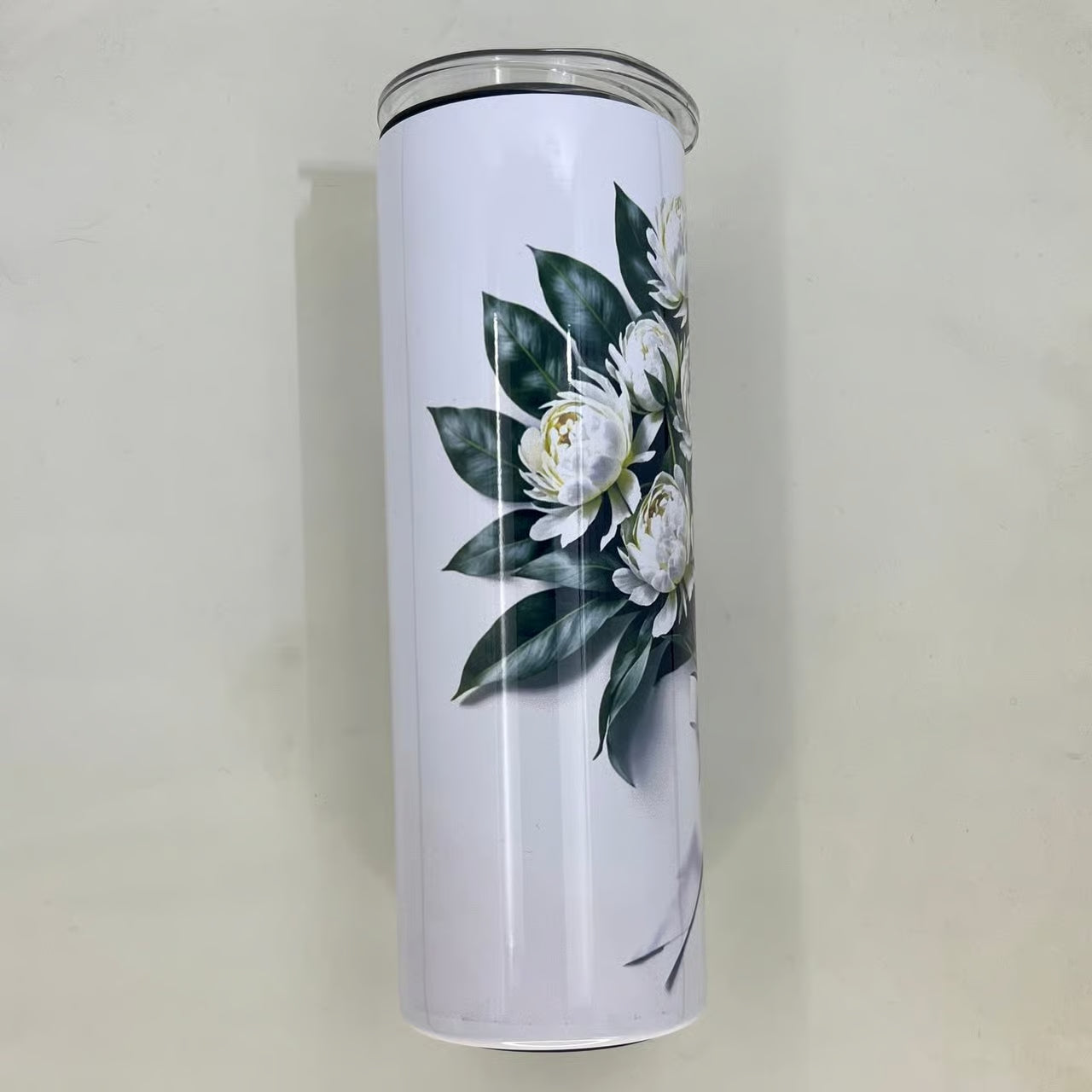 White Peony Bouquet 20oz Stainless Steel Tumbler