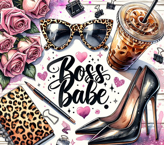 Boss Babe Black With Iced Coffee 20oz Stainless Steel Tumbler