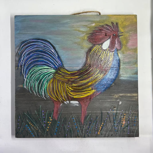 Hand Painted Rooster Wall Art