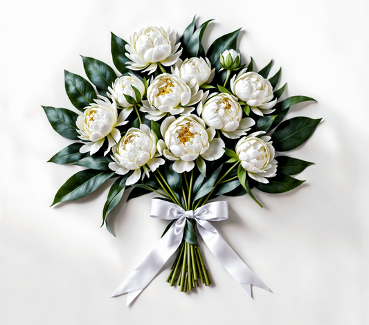 White Peony Bouquet 20oz Stainless Steel Tumbler